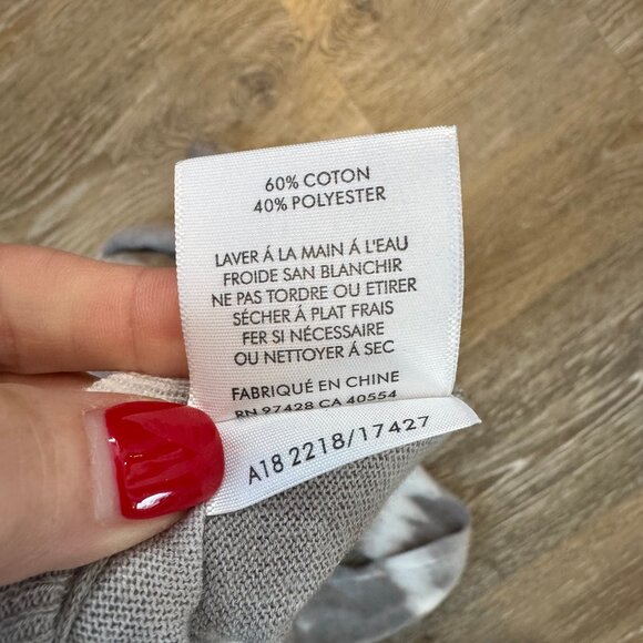 White + Warren Grey and White Ivory Printed Lightweight Pullover Sweater- sz. XS - Picture 7 of 10